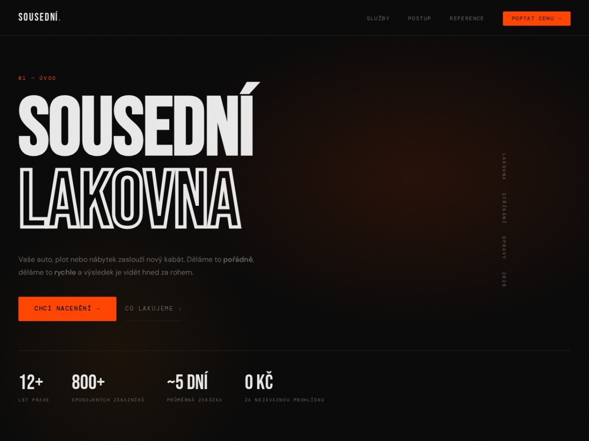 Náhled webu Sousední lakovna