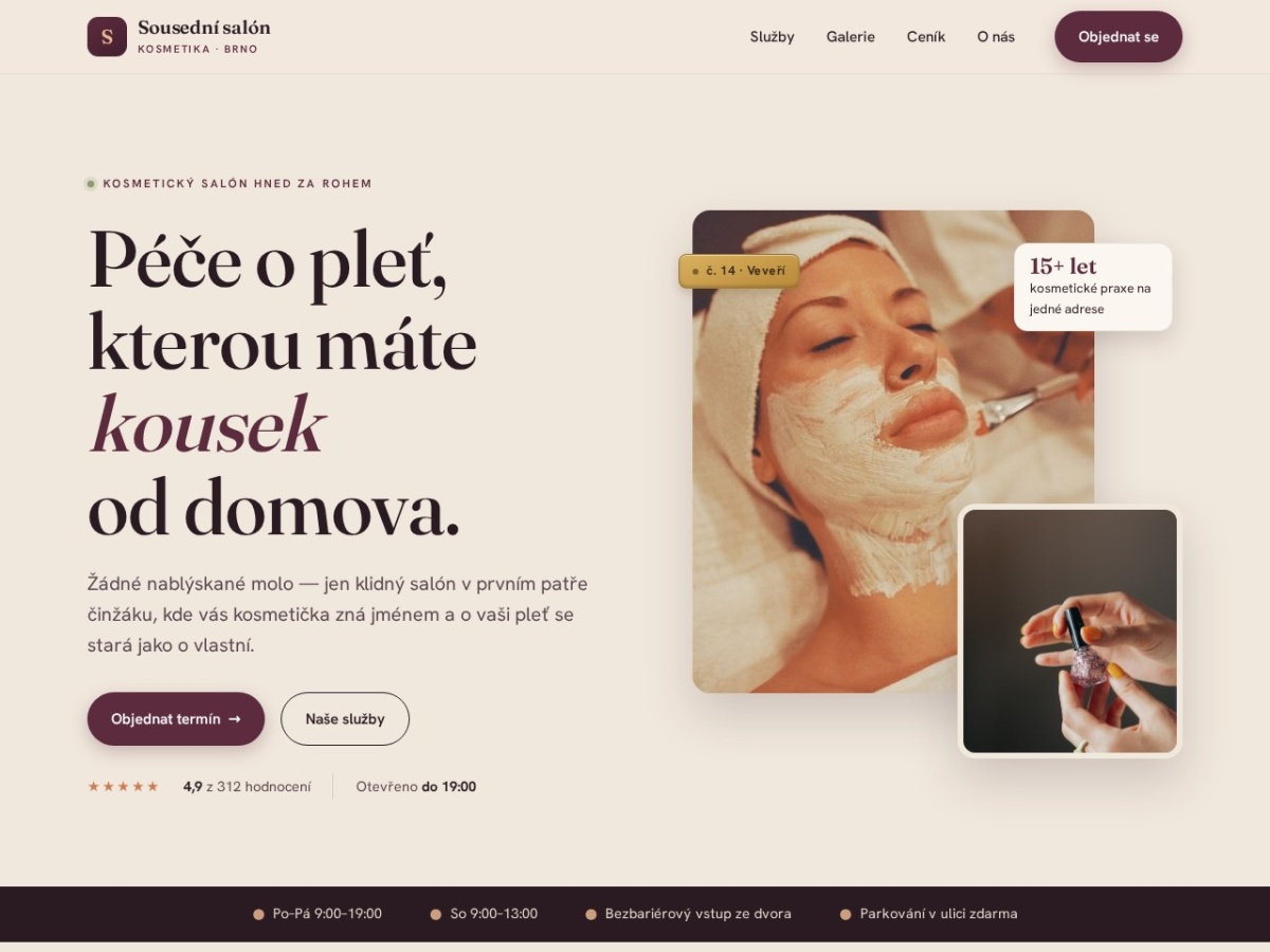 Náhled webu Sousední salon