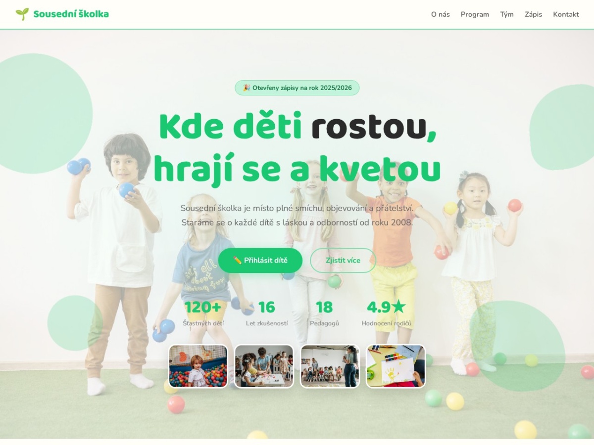 Náhled webu Sousední školka