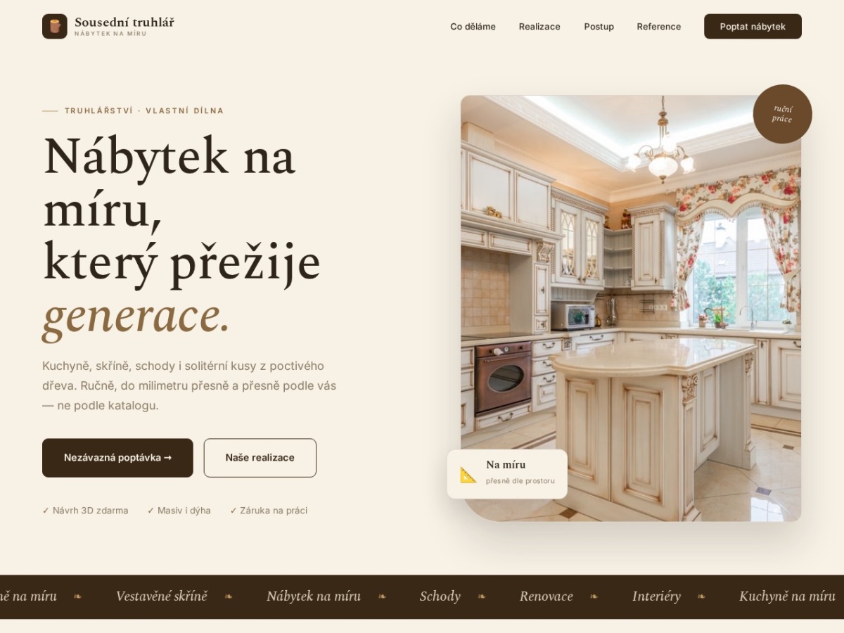 Náhled webu Sousední truhlář
